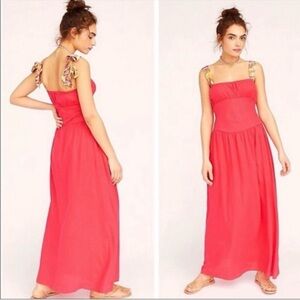 FREE PEOPLE Santorini Tie Maxi Dress 0